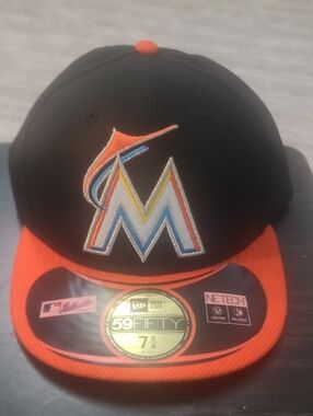 New Era Miami Marlins Black and Orange Fitted 59FIFTY Hat